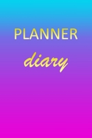 Planner: Journal Diary Personalized First Name Personal Writing Letter P Blue Purple Pink Gold Effect Cover Daily Diaries for Journalists & Writers Journaling & Note Taking Write about your Life & Int 1707705259 Book Cover