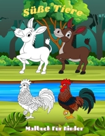 Süße Tiere - Malbuch Für Kinder: Meertiere, Bauernhofstiere, Dschungeltiere, Holzlandtiere Und Zirkustiere B08QFDY87H Book Cover