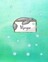 Morgan: Kawaii Manatee (Teddy Bear of the Sea) personalized notebook. Lined paper with Manatee companions 1073502937 Book Cover