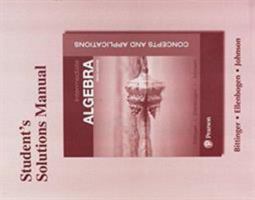Student's Solutions Manual for Intermediate Algebra: Concepts and Applications 0134497538 Book Cover