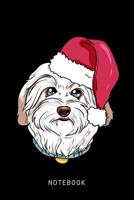 Notebook: Happy Havanese Dog Wearing A Christmas Hat 1076947603 Book Cover