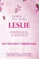 Leslie: Personalised Name Planner 2020 Gift For Women & Girls 100 Pages (Pink Floral Design) 2020 Weekly Planner Monthly Planner 1694390551 Book Cover