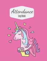 Attendance Log book: Cute Pink Unicorn Attendance book and log for classroom teachers 1691106992 Book Cover