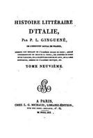 Histoire Litt�raire d'Italie - Tome IX 1534740600 Book Cover