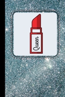 Queen : Lipstick Design Faux Glitter Notebook, 100 Pages Journal Paper, Gifts for Trans Teens Men Women Him Her They Transgender, Gay Pride Flag, LGBT+, Notes, Birthday 165118058X Book Cover