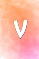 V: Initial V Notebook for Womens and Girls, Pink Purple 6 x 9 120 pages 167045844X Book Cover