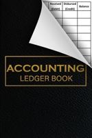 Accounting Ledger Book: 6 Column Payment Record And Tracker Log Book, General Business Ledger Checking Account, Income Expense Book Register, Cash Book For Bookkeeping | Black Leather Look cover 1659149525 Book Cover