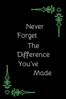 Never Forget The Difference You've Made: Personalized Gift For Principal Appreciation Day| Gift For Principal From Students & Teachers| End Of Year Gift| Thank You Gift (Gag Gift) 1700559907 Book Cover