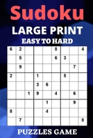 Sudoku Large Print Hard to Easy Puzzle Game: One Puzzle Per Page - Easy, Medium, and Hard Large Print Puzzle Book For Adults, Puzzle Book Gift B08CPCDBRV Book Cover