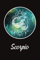 Zodiac Journal: Beautiful Scorpio Line Drawing With Sacred Geometry Accent On A Yellow and Green Constellation 1692570927 Book Cover