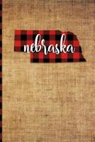 Nebraska: 6 X 9 108 Pages: Buffalo Plaid Nebraska State Silhouette Hand Lettering Cursive Script Design on Soft Matte Cover Note 1726395170 Book Cover