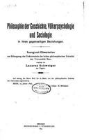 Philosophie Der Geschichte, V�lkerpsychologie Und Sociologie 1534997784 Book Cover