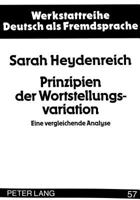 Prinzipien Der Wortstellungsvariation: Eine Vergleichende Analyse 3631317964 Book Cover