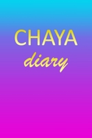 Chaya: Journal Diary | Personalized First Name Personal Writing | Letter C Blue Purple Pink Gold Effect Cover | Daily Diaries for Journalists & ... Taking | Write about your Life & Interests 170753408X Book Cover