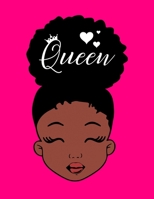 Queen: Black Girl Magic Writing Notebook Journal 8.5" x 11" 100+ Pages. Journal Notebook for Note Taking, Diary, Journaling, Gratitude and Reminder for Girls, Women and Men 1677458992 Book Cover