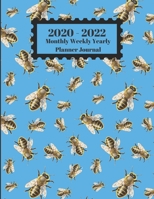 2020 - 2022 Monthly Weekly Yearly Planner Journal: Honey Bumble Bees Flying Design Cover 2 Year Planner Appointment Calendar Organizer And Journal Notebook 169765634X Book Cover