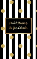 Pocket Planner Five Year Calendar: 5-Year Monthly Pocket Planner: Calendar, Goals, To Do List, Notes and U.S. Holidays, Hand Lettering Workbook. Gold Dot and Black Line Cover 1695969197 Book Cover