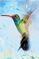 Hummingbird Watercolor Notebook: Composition Notebook with College Ruled Line Paper 1797767674 Book Cover