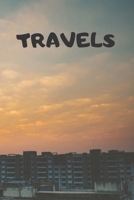 Travels: 90 Pages of 6 X 9 Inch Bound Top Half White Blank Bottom Half College Ruled 1692493574 Book Cover