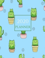 2020 Planner: Kawaii Cute Cactus Green and Turquoise Minimalist 2020 Organizer; Monthly and Weekly 2020 Planner Journal 1702049752 Book Cover