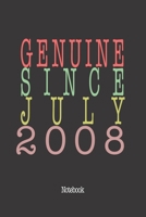 Genuine Since July 2008: Notebook 1657973891 Book Cover