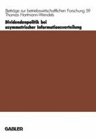 Dividendenpolitik Bei Asymmetrischer Informationsverteilung 3409137068 Book Cover