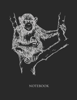 Chimpanzee Notebook: Hand Writing Notebook - Large (8.5 x 11 inches) - 110 Numbered Pages - Silver Softcover 1654675180 Book Cover