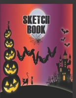 Sketchbook: Cute Halloween Gift Book , large 8.5 x 11in pages for drawing doodling sketching or making memories 1689786418 Book Cover