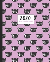 2020 Monthly & Weekly Planner: Cute cartoon bear face Scandi art themed diary planner. Jan - December 2020. Feature packed with goal and habit tracking, contacts, year in pixels and timetable/schedule 1676683593 Book Cover