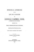 Memorial Addresses on the Life and Character of Leonidas Campbell Houk, a Representative From Tennessee 1535200413 Book Cover