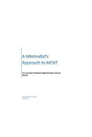 A Minimalist's Approach to MCAT: Excel in Medical College Admission Test and Beyond 1500485365 Book Cover