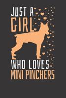 Mini Pincher Notebook: Dog Just A Girl Who Loves Dogs Gift 6x9 Dot Grid Dotted 120 Pages for School College 1080402780 Book Cover