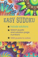 Easy Sudoku: Include Solution, Match Puzzle and Solution Pages Number: Brain Games for relax/include solution/1280 puzzles 1677073098 Book Cover