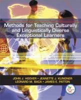 Methods for Teaching Culturally and Linguistically Diverse Exceptional Learners 0131720236 Book Cover