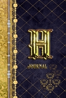 H Journal: Letter H Initial Monogram Lined Notebook - Elegant Diamond and Gold Print 1708507493 Book Cover