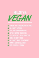 Vegan: Dot Grid Journal - Hello Im A Vegan Costume Funny Saying Halloween Gift - Pink Dotted Diary, Planner, Gratitude, Writing, Travel, Goal, Bullet Notebook 1695362020 Book Cover