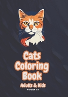 Cats Coloring Book: Adults & Kids - Version 1.0 (Paws and Whiskers Serenity: A 2024 Coloring Series for All Ages) B0CV59LTN2 Book Cover