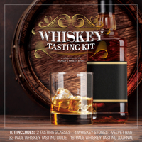 Whiskey Tasting Kit: A Celebration of the World's Finest Spirit - Kit Includes: 2 Tasting Glasses, 4 Whiskey Stones, Velvet Bag, 32-page Whiskey Tasting Guide, 16-page Whiskey Tasting Journal 0785841156 Book Cover
