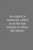An expert is someone called in at the last minute to share the blame.: Lined Notebook / Journal Funny Gift Quotes 1650090609 Book Cover
