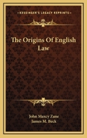 The Origins Of English Law 1162912006 Book Cover