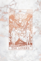 The Lovers: Tarot Card Bullet Journal - 6 x 9 - Rose Gold Marble - Dot Grid Tarot Card Notebook 1087222109 Book Cover