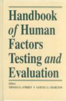 Handbook of Human Factors Testing and Evaluation 0805832912 Book Cover
