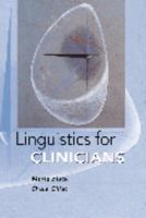 Linguistics for Clinicians 0340758953 Book Cover