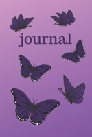 Journal: Beautiful purple butterflies on purple backdrop. Undated 6 x 9 paperback diary journal 1674001932 Book Cover