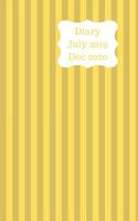 Diary July 2019 Dec 2020: 5x8 pocket size, week to a page 18 month diary. Space for notes and to do list on each page. Perfect for teachers, students and small business owners. Yellow & gold stripe de 1080585958 Book Cover