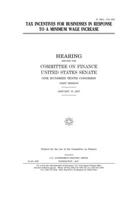 Tax incentives for businesses in response to a minimum wage increase B084DFQV3G Book Cover