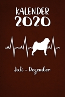 Kalender 2020: Brauner Tageskalender Mops Herzschlag Hunde 2. Halbjahr Juli Dezember ca DIN A5 weiß über 190 Seiten 1650672977 Book Cover