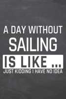 A Day without Sailing is like ...: Notebook, Planner or Journal - Size 6 x 9 - 110 Dot Grid Pages - Office Equipment, Supplies, Gear - Funny Sailing Gift Idea for Christmas or Birthday 1673526306 Book Cover