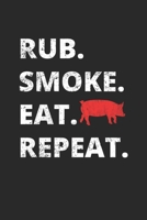 Rub. Smoke. Eat. Repeat.: Grill Notizbuch zum Selberschreiben & Gestalten von Rezepten und Grillrezepten von Fleisch und Wurst als persönliches Kochbuch beim Grillen 1651311110 Book Cover