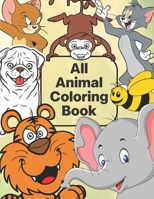 All animal coloring book: kids animal coloring book B0915N28DK Book Cover